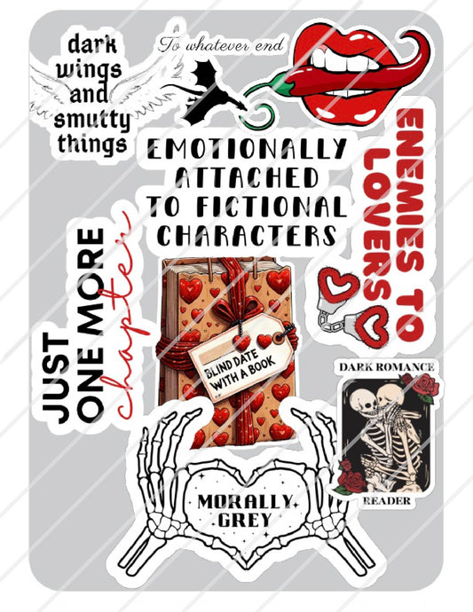 Enemies to Lovers Trope Valentine Kindle Sticker Insert
