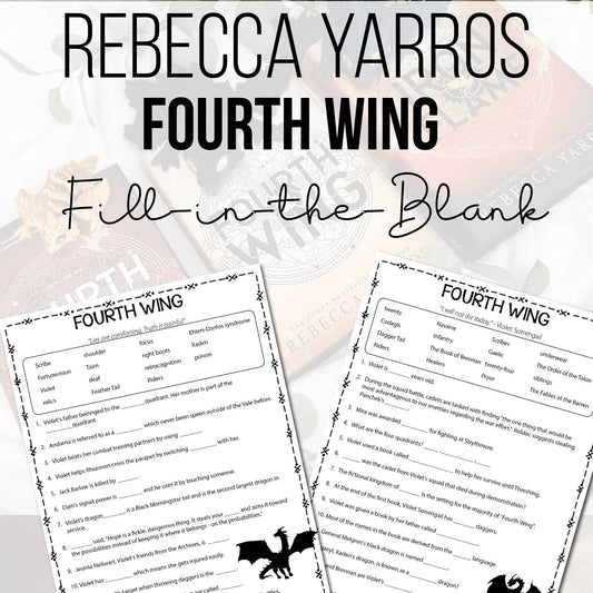 Fourth Wing Fill in the Blanks Worksheet
