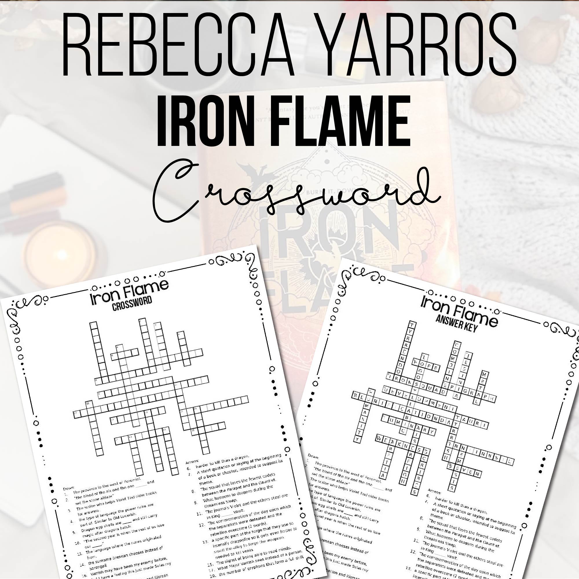 Iron Flame Crossword Puzzle Coffee Clatter